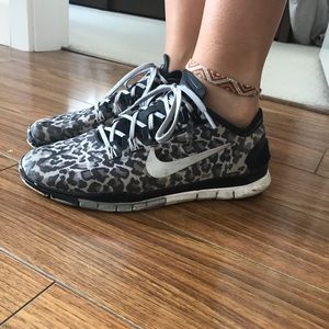 Leopard print Nike running shoes